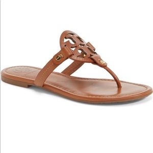 BROWN LEATHER TORY BURCH SANDALS